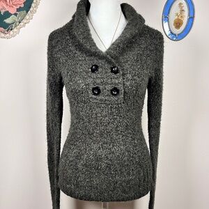 Y2K Grey Knit Sweater Top